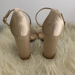 taylor champagne satin ankle strap heels